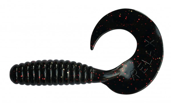 1" Twister regulär - Schwarz Rot Glitter - ca. 3,5 cm - Relax
