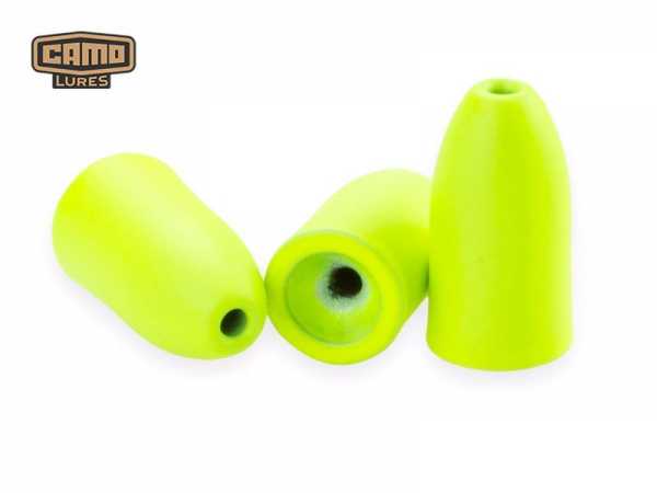 Tungsten Bullet Weight Chartreuse - CAMO Lures